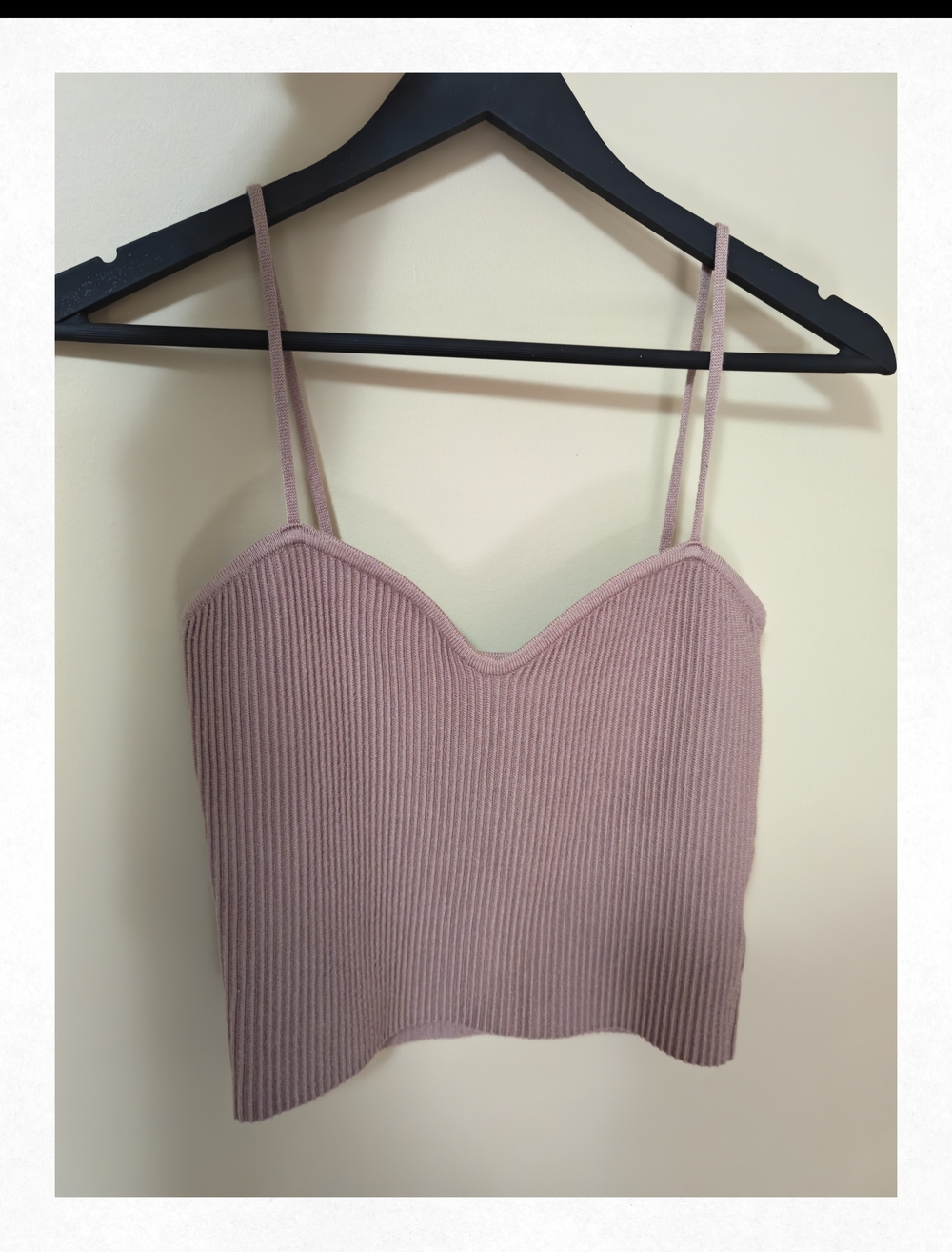 OAK + FORT Cropped Sweetheart Cami — Dusty Rose Tan